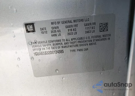 2013 Cadillac Ats Premium z USA, uszkodzony, nr VIN 1G6AE5S32D0124385